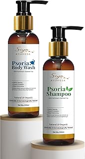SiyaAyurveda Psoriasis Body And Hair Care Combo-Psoriasis Body Wash For Natural Soothing Skin|1% Salicylic Acid&Aha Fruit Extract Shampoo For Men Wome