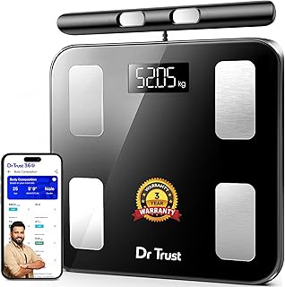Dr Trust USA 532 Digital BMI Weighing Scale & Body Fat Analyzer, Body Composition, 8 Electrode Smart Scale Weight Machine, 29 Essential Body Parameter