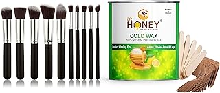 DR HONEY hair removal cold wax 600 gram and Makeup Brush (pack of 10) Eye-Shadow Makeup Brush Set