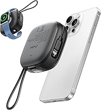 URBN 10000mAh Atom Link 5-in-1 Magsafe Power Bank | Built-in USB Type-C Input & Lightning Cable | 15W Fast Wireless & 20W Wired Charging | Compatible