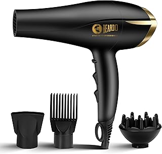 BEARDO Studio Professional Tornado Hair Dryer With 2000 Watts Power|Ac Motor, Concentrator, Diffuser, 2 Speeds, 3 Temperature Settings & Cool Shot Fea