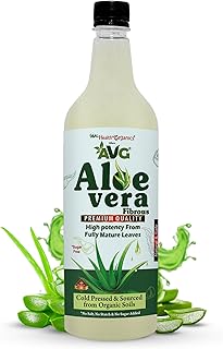 AVG Health Organics Aloevera Fibrous | Pulpy Aloevera Juice | High Potency & Cold Pressed | Rejuvenates Skin and Hair- No Added Sugar - 1L
