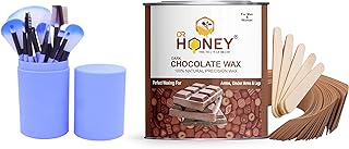 DR HONEY hair removal dark chocolate wax 600 gram and Makeup Brush (pack of 12) Eye-Shadow Makeup Brush Set blue box