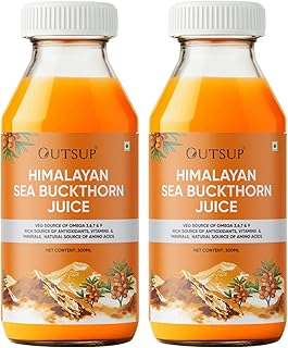 Himalayan Sea Buckthorn Pulp Juice Concentrate 300ml | Cold-Pressed | No Added Sugar & No Extracts | Natural Vitamin C, Omega 3 6 7 9, Antioxidants |