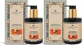 Jivanta Chandraglow Luxury Herbal Body Wash with Neem, Saffron & Macadamia Oil | Gentle Deep Cleansing, Hydrating & Skin Revitalizing Shower Gel | For