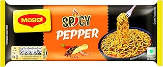 MAGGI Spicy Pepper Noodles | Yummy PEPPER Meets MAGGI Noodles | Instant & Easy-to-Cook Snack | Pack of 4, 248g