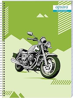 Apsara 5 Subject Spiral Notebook, 252 Pages, Pack of 1, Single Line, 60 GSM – 26.7 cm x 20.3 cm, Soft Cover Notebook for School, College Students, Exa