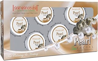 Aaryanveda Pearl Spa Facial Kit For Beautiful and Glowing Skin At Home Facial with Pearl Extracts,Tulsi, & Olives For Calming & Healing Skin, For Men