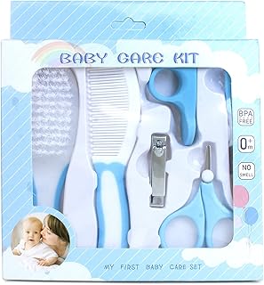 New Born Baby Grooming Kit Best Infant Manicure & Care Essentials Combo Set Of Hair Brush & Comb, Nail Clipper And Scissor-Baby Shower's,Multicolor