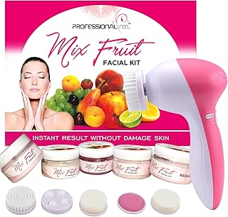 Professional Feel Mix Fruit Facial Kit with 5 in 1 Face Massager (Set of 5) 250 gm