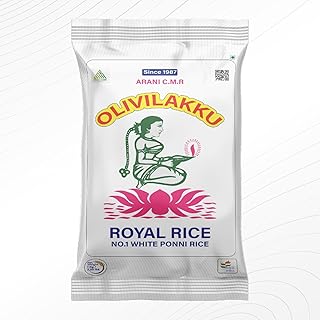 Olivilakku White Ponni Parboiled Rice | Vellai Ponni Arisi | Pulungal | Boiled Normal Daily Akki | South Indian Chawal Natural Aromatic High in Fiber