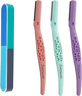 Midazzle 7-Way Nail File and Buffer Set, Manicure Pedicure Tool with Face Razor, Pack of 3, Set of 2