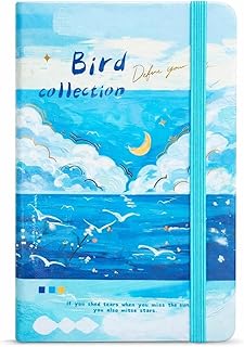 A5 Hardcover Notebook Diary with Elastic Band Closure | Cute Aesthetic Pastel Cover Journal | Ruled Writing Pages for Students, Office, Journaling & D