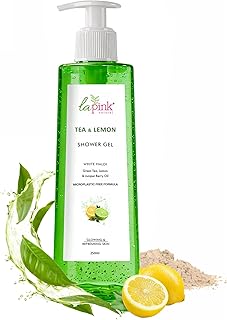 La Pink Tea & Lemon Shower Gel | White Haldi for Glowing & Refreshing Skin | 100% Microplastic-Free Body Wash | Deep Cleansing & Hydrating Formula | S