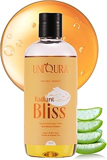 Niacinamide & Oud Body Wash with Aloe Vera & Vitamin E | Brightening & Moisturising Shower Gel | Balances Oil, Reduces Dullness & Evens Tone | Luxurio