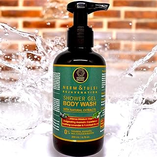 Neem & Tulsi Rejuvenation Body Wash | Antibacterial Shower Gel for Skincare | Moisturizing, Refreshing, Revitalizing & Soothing Formula | Natural Body