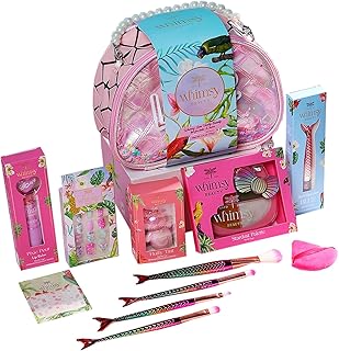 Whimsy Beauty Love Vanity Beauty Kit | Non Toxic Beauty Set for Kids & Pre-Teens | Eyeshadow Palette, Eyeliner, Lip Tint, Lip Gloss, Press-On Nails, N