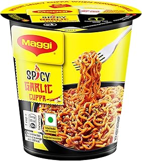 MAGGI Spicy Garlic Instant Cuppa Noodles, Delicious Slurpy and Saucy Taste, 70.5g
