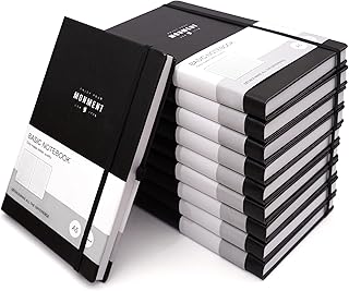 10 Pack Hardcover Journal Lined Notebooks for Work Thick Paper A5 Notebook Journals for Writing Business Office Notebooks for Men, 192 Pages,100GSM Ba