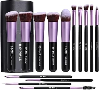 Makeup Brushes BS-MALL Premium Synthetic Foundation Powder Concealers Eye Shadows Makeup 14 Pcs Brush Set. (BLACK PURPLE)