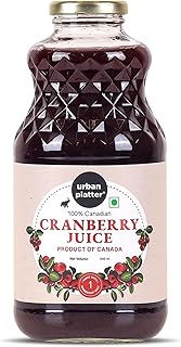 Urban Platter 100% Canadian Cranberry Juice, 946ml | Glass Bottle | No Added Sugar & Preservative-Free | Antioxidant-Rich | Supports UTI Health | Idea
