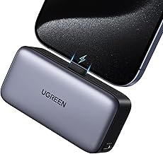 UGREEN 5000mAh Power Bank Built-in USB C Port, Portable Charger 22.5W Fast Charging with Stand, LED Display, Portable Battery Compatible with iPhone 1