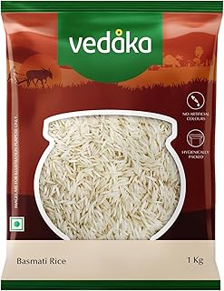 Amazon Brand Vedaka Basmati Rice 1Kg| For Everyday Consumption| Cooked Grain Upto 13mm*| Naturally Aged