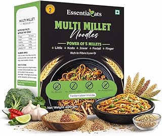 Essentiaeats Multi Millet Noodles With Tastemaker | No Maida, Not Fried, No Preservatives, No MSG | 400g (Pack of 2)