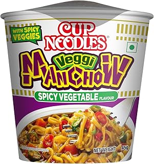 Nissin Cup Noodles Mini Veggie Manchow | Spicy Manchow Flavor with Extra Veggies | Quick & Delicious Snack | 45g