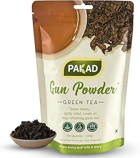 PAKAD Gunpowder Green Tea 100g Premium Loose Leaf Natural Unflavoured Beverage Vegetarian Antioxidant Detox Drink Fresh Aroma Healthy Wellness Tea