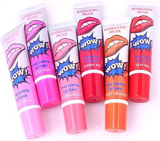 MYN BEAUTY 6 Colors Peel Off Lip Stains Lip Mask Tints Set, Tattoo Magic Colored Lipstick, Waterproof Long Lasting Lip Gross Sets for Women Girls