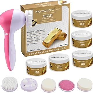Professional Feel Gold Lotus Facial Kit With Face Massager (Set of 5) 150 gm (Golden Facial)