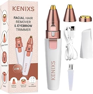 Portable eyebrow trimmer for women, epilator for women, facial hair remover for women,Face, Lips (White)