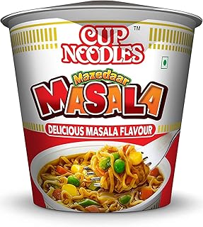 Nissin Cup Noodles Mini Mazedaar Masala | Delicious Indian Masala Flavor | Easy Snack for Anytime Hunger | With Extra veggies more fun | 45g