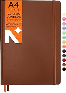 NEORAH - Plain, A4 Notebook - Unruled Journal - 160 Pages- 110 GSM- (29.7 cm x 21.0 cm) - 2026 Office Notebook, Hardcover Completely Handmade, BUJO -B