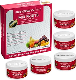Professional Feel Papaya Mix Fruit Facial Kit (150 GM) Glowing, Blemish Free Skin | With Papaya, Cucumber, Peach & Orange Peel Extracts | Glowing at H