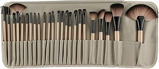 Angelie 24pcs Makeup Brush Set, 24 Professional Makeup Brushes Kit Wooden Handle With Leather Pouch