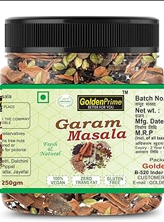Golden Prime Better For You Pure Amritsari Garam Masala Sabut Whole-North Indian Flavour 250 Gm Combo (Pack of 1) Khada Masala, Organic No Additional
