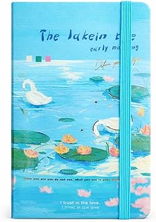 Rankri A5 Hardcover Notebook Diary with Elastic Band Closure | Cute Aesthetic Pastel Cover Journal | Ruled Writing Pages for Students, Office, Journal
