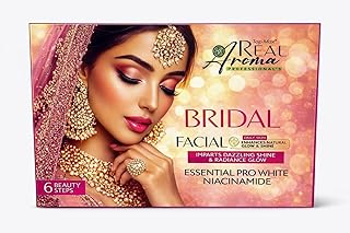 Real Aroma Bridal Facial Kit, Essential Pro White Niacinamide, 6 Beauty Steps, Daily Skin Enhances Natural Glow & Shine