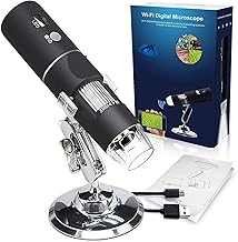 VIBOTON WiFi Digital Microscope,50X-1000X Handheld Digital Zoom Microscope Endoscope Magnifier HD 2MP 8 LED for Android and iOS Smartphone, iPhone, Sa