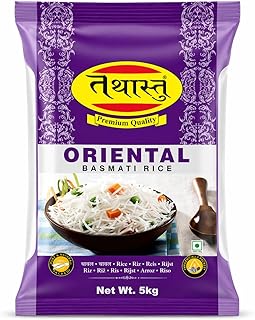 TATHASTU Oriental Basmati Rice, Long Grain, Naturally Aromatic, Sortex Processed, 5 Kg