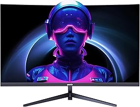 GEONIX Argon 32-Inch Curved Full HD Monitor (81.28 cm) 100Hz Refresh Rate, 5ms Response Time, 3000:1 Contrast Ratio, Inbuilt Speaker 2X2W, 1920x1080,
