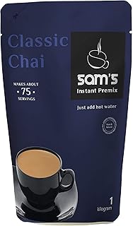 Sam's Instant Chai Premix Plain 1kg - Regular Sugar - Plain Flavour | Instant Tea | Tea Premix | Classic Tea