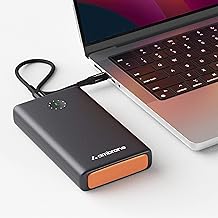 Ambrane 100W Fast Charging Powerbank for MacBook, Type C Laptop & Mobile Charging, USB-A Output 25,000mAh Battery, Triple Output, Power Delivery & Qui