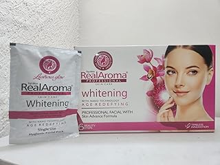 TOP MAX REAL AROMA PROFESSIONAL SKIN WHITENING AGE REDEFYING FACIAL KIT PACK OF 6