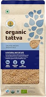 Organic Tattva, Organic Brown Basmati unpolished Rice, 1Kg | 100% Vegan and Gluten Free