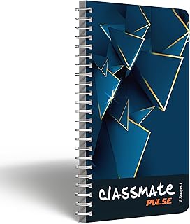 ITC Classmate Pulse| 6 Subject Spiral Notebook | 297 mm x 210 mm | Unruled | 500 Pages | Pack of 1