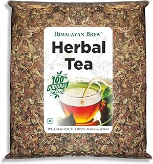 Himalayan Brew Caffeine Free Herbal Green Tea for Stress/Anxiety Headache/Cough Relief with Tulsi Arjun Lemongrass Detox Tea for Weight Control,Fat Lo