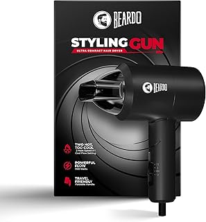 BEARDO Styling Gun Ultra Compact Hair Dryer | 1100 Watts Foldable Hair Dryer | 3 Heat 2 Speed Setting | Travel Friendly | Stylish Matte Black Finish |